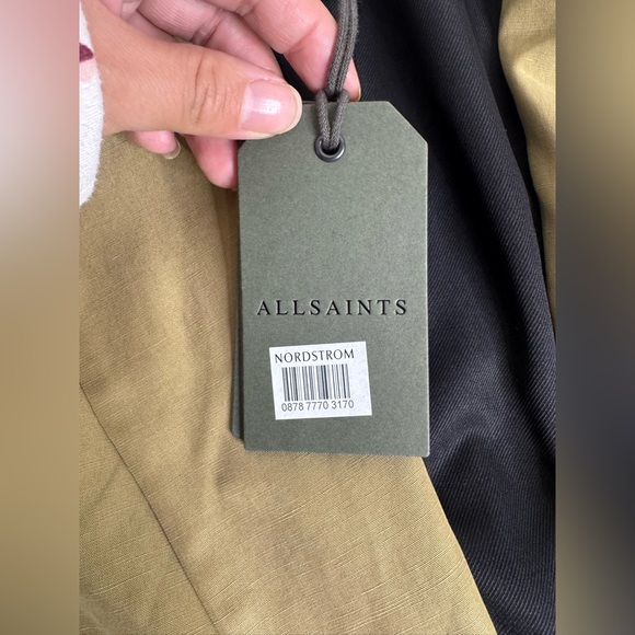 All Saints Yolanda Lyn Linen Blend Blazer Light Khaki Brown - Picture 14 of 14